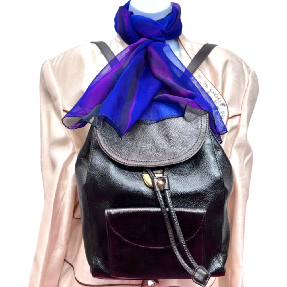 France Made Didier Lamarthe Back Pack Dark Chocolate Brown + FREE Chiffon Scarf - Picture 15 of 16